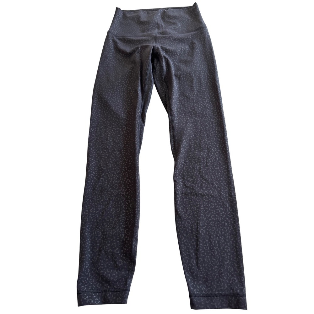 Lululemon Align High Rise Size 4 Women's RARE Leopardo  Micro  Emboss, BLACK - Picture 5 of 7